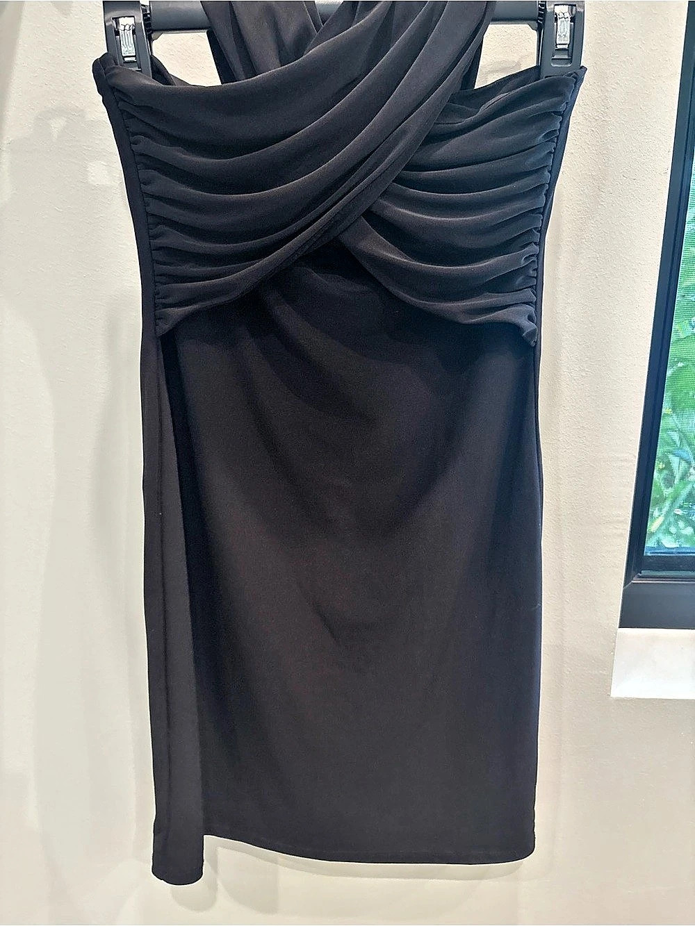 Lovers and Friends Kelly Mini Dress Draped Neck Black Small
